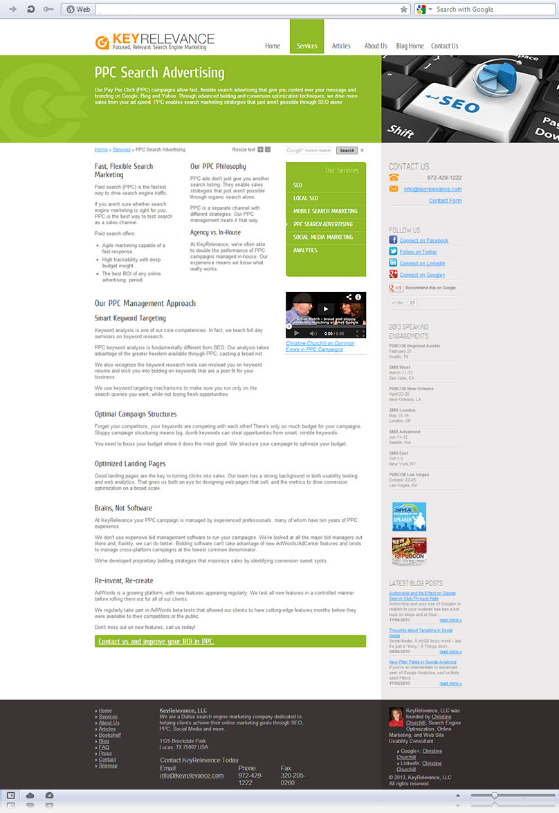 PPC Advertising page screenshot