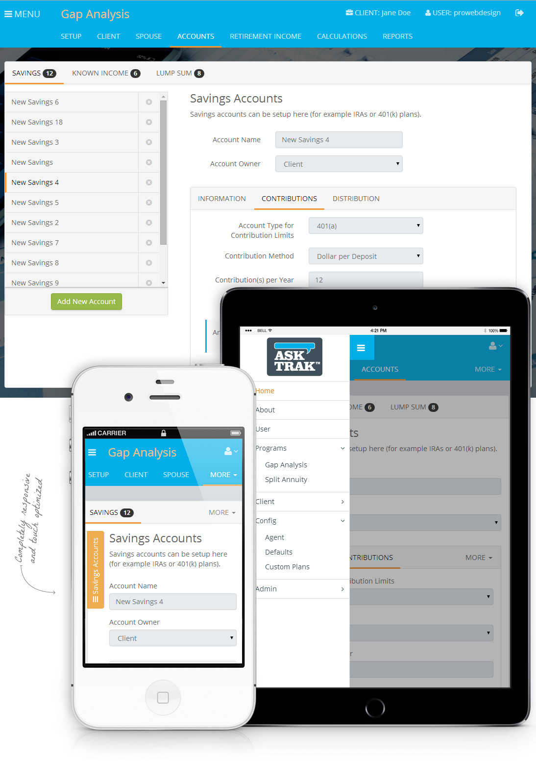 Asktrak responsive ui