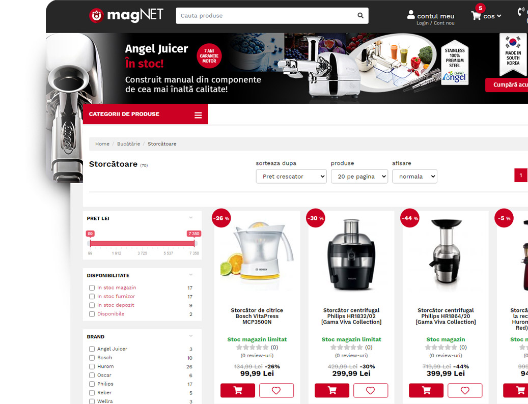 Magnet e-commerce project. Category screen