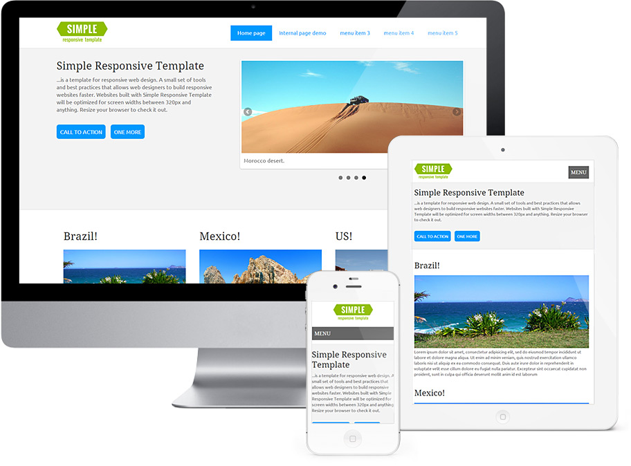 basic theme of Simple Responsive Template screenshot